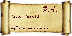 Paller Arnold névjegykártya